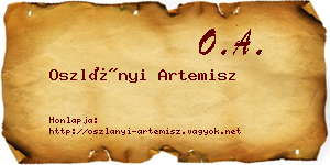 Oszlányi Artemisz névjegykártya